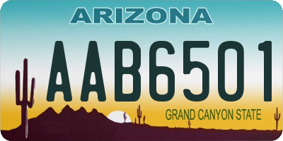 AZ license plate AAB6501