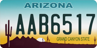 AZ license plate AAB6517