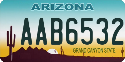 AZ license plate AAB6532