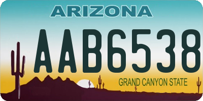 AZ license plate AAB6538