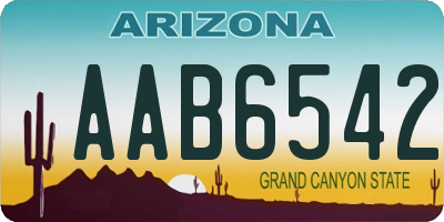 AZ license plate AAB6542