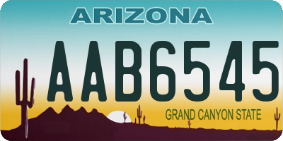 AZ license plate AAB6545