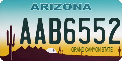 AZ license plate AAB6552