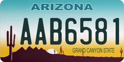 AZ license plate AAB6581