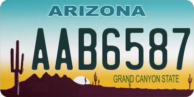 AZ license plate AAB6587