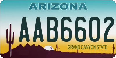 AZ license plate AAB6602