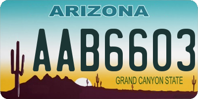 AZ license plate AAB6603