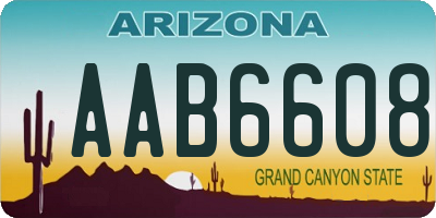 AZ license plate AAB6608