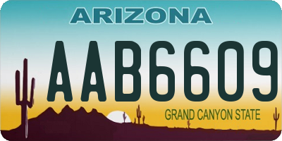 AZ license plate AAB6609