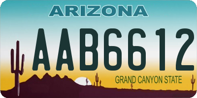 AZ license plate AAB6612
