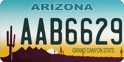 AZ license plate AAB6629