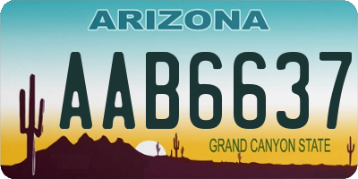 AZ license plate AAB6637