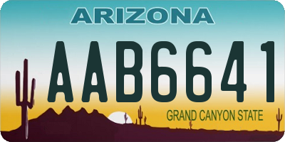 AZ license plate AAB6641