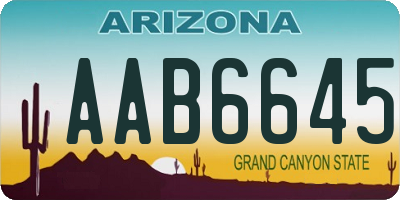 AZ license plate AAB6645