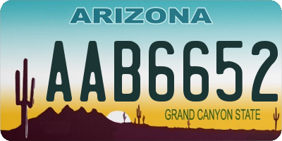 AZ license plate AAB6652