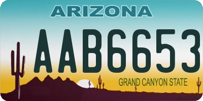 AZ license plate AAB6653