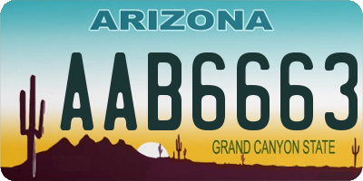 AZ license plate AAB6663