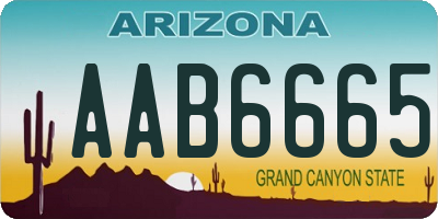 AZ license plate AAB6665