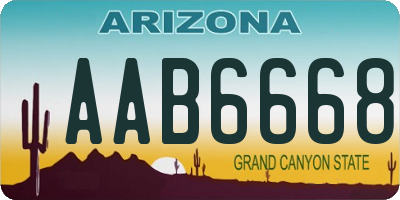 AZ license plate AAB6668