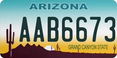 AZ license plate AAB6673