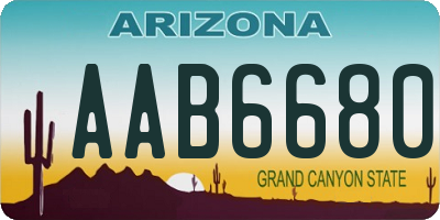 AZ license plate AAB6680
