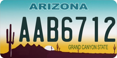 AZ license plate AAB6712