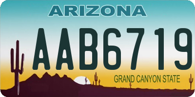 AZ license plate AAB6719