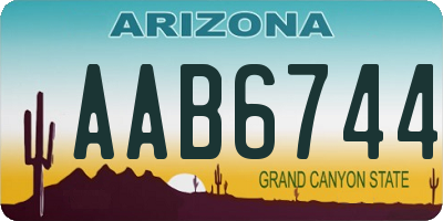 AZ license plate AAB6744