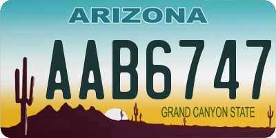 AZ license plate AAB6747