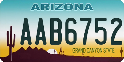 AZ license plate AAB6752