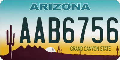 AZ license plate AAB6756