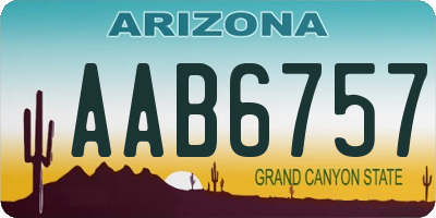 AZ license plate AAB6757