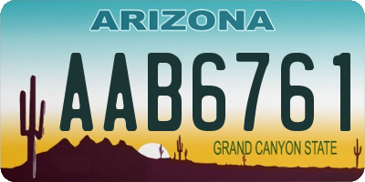 AZ license plate AAB6761