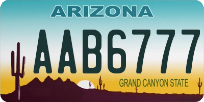 AZ license plate AAB6777