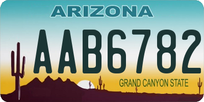 AZ license plate AAB6782