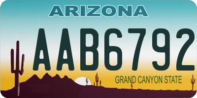 AZ license plate AAB6792