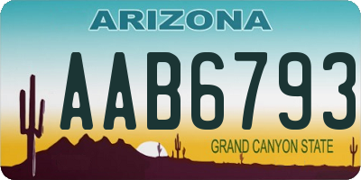 AZ license plate AAB6793