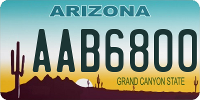 AZ license plate AAB6800