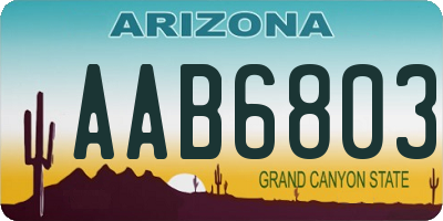 AZ license plate AAB6803