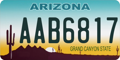 AZ license plate AAB6817