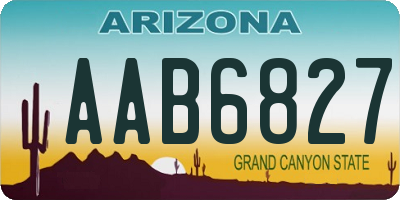 AZ license plate AAB6827