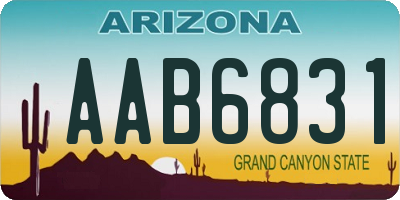 AZ license plate AAB6831