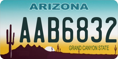 AZ license plate AAB6832