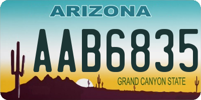 AZ license plate AAB6835