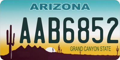 AZ license plate AAB6852