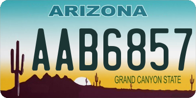 AZ license plate AAB6857