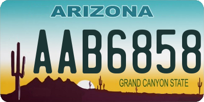 AZ license plate AAB6858