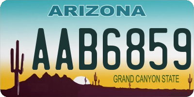 AZ license plate AAB6859