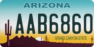 AZ license plate AAB6860