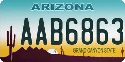 AZ license plate AAB6863